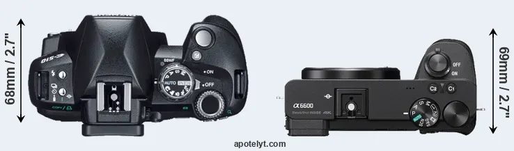Compare E-510 versus A6600 top
