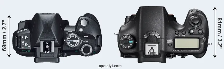 Compare E-510 versus A77 II top