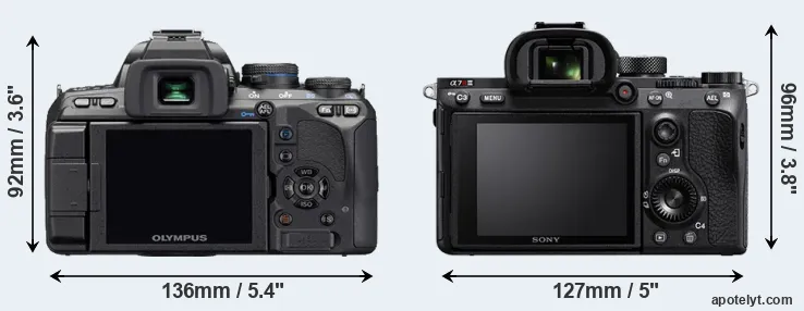 Comparison E-510 or A7R III rear