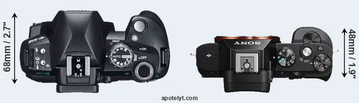 Compare E-510 versus A7S top