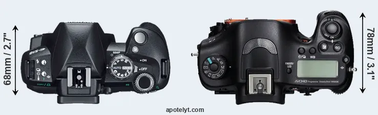 Compare E-510 versus A99 top