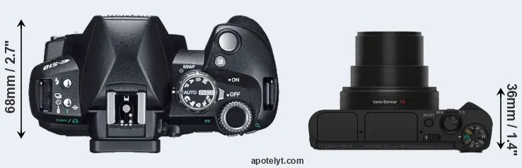 Compare E-510 versus HX80 top