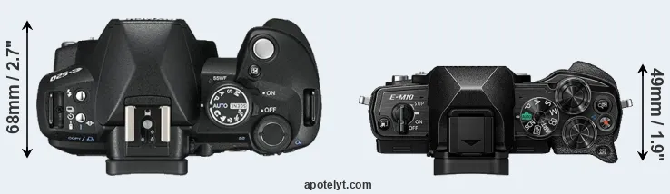 Compare E-520 versus E-M10 IV top
