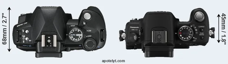Compare E-520 versus G1 top