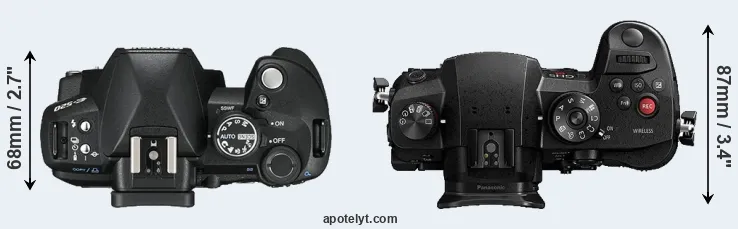 Compare E-520 versus GH5s top