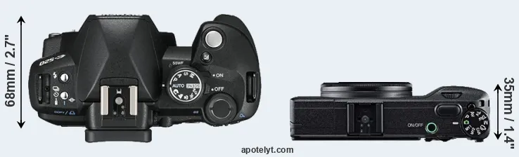 Compare E-520 versus GR top