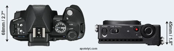 Compare E-520 versus fp top