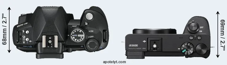 Compare E-520 versus A6600 top