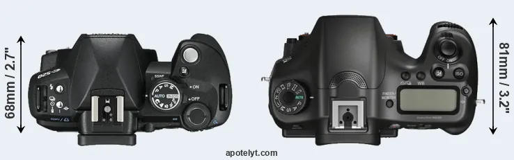 Compare E-520 versus A68 top