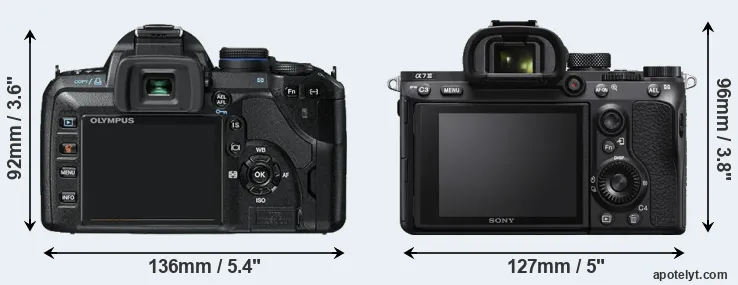 Comparison E-520 or A7 III rear