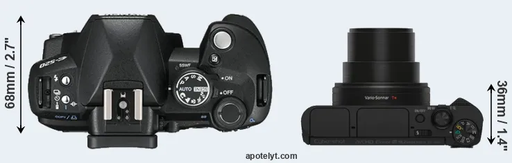 Compare E-520 versus HX80 top