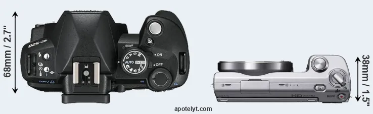 Compare E-520 versus NEX-5 top