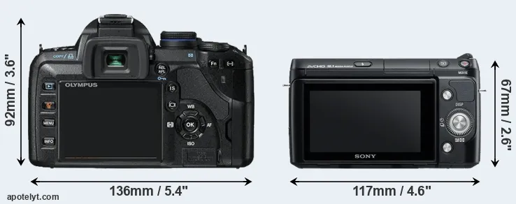 Comparison E-520 or NEX-F3 rear