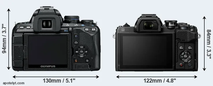 Comparison E-600 or E-M10 IV rear
