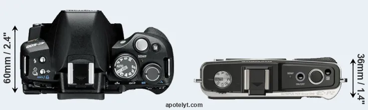 Compare E-600 versus E-P2 top