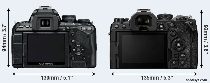 Comparison E-600 or OM-1 rear