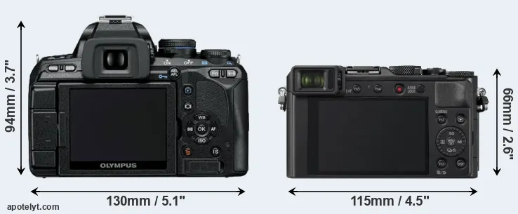 Comparison E-600 or LX100 II rear