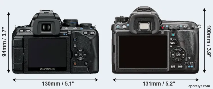 Comparison E-600 or K-3 II rear