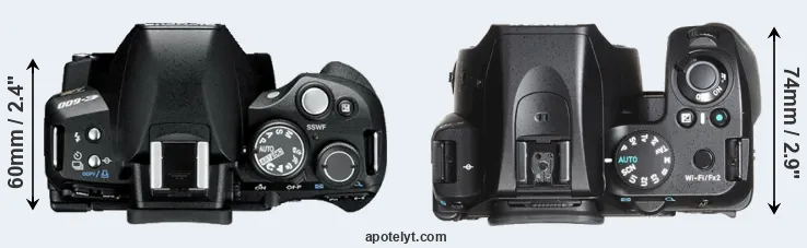 Compare E-600 versus K-70 top