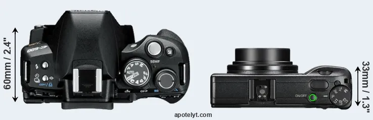 Compare E-600 versus GR III top