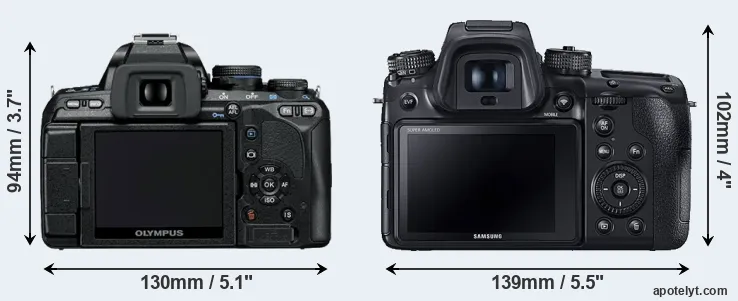Comparison E-600 or NX1 rear