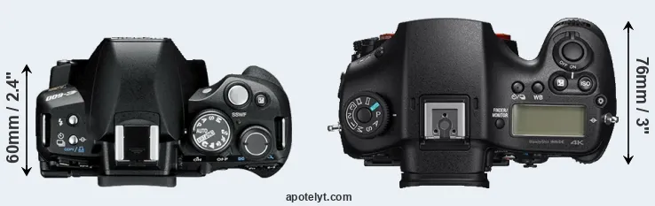 Compare E-600 versus A99 II top