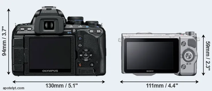 Comparison E-600 or NEX-5T rear