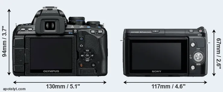 Comparison E-600 or NEX-F3 rear