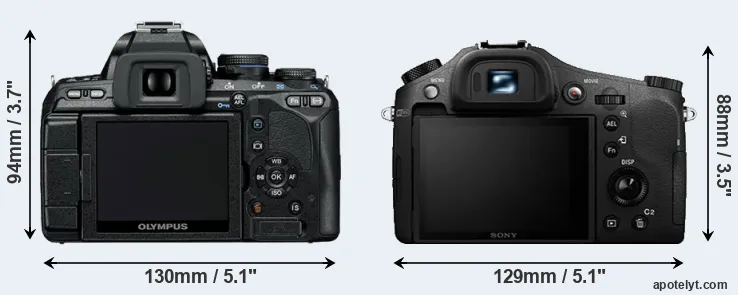 Comparison E-600 or RX10 II rear