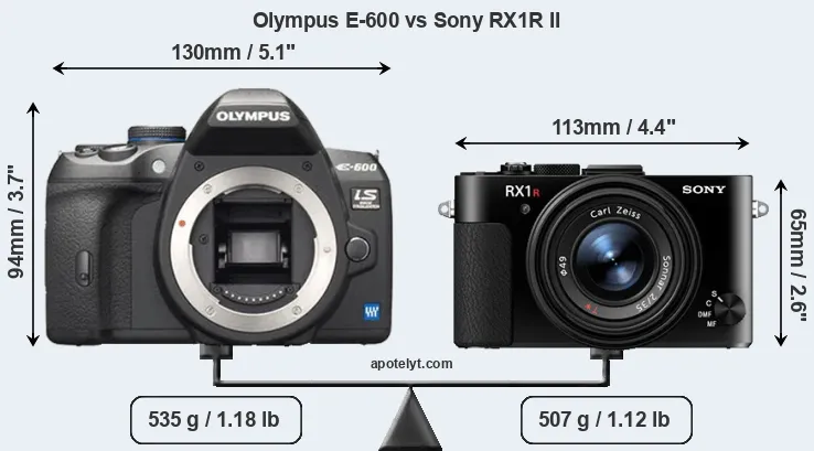 Size Olympus E-600 vs Sony RX1R II