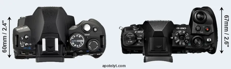 Compare E-620 versus E-M1 II top