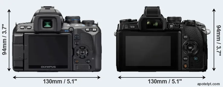 Comparison E-620 or E-M1 rear