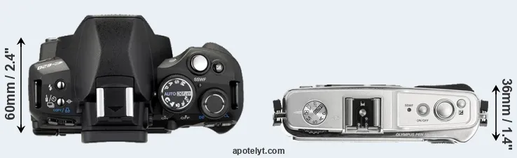 Compare E-620 versus E-P1 top