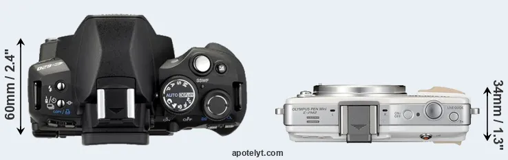 Compare E-620 versus E-PM2 top