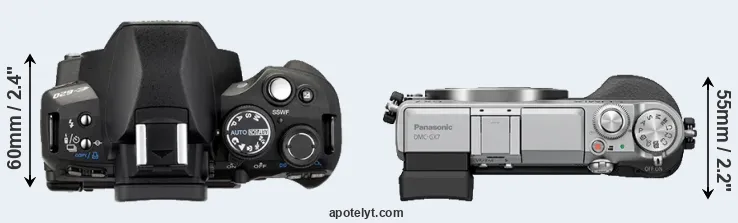 Compare E-620 versus GX7 top