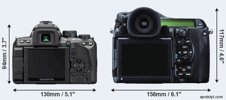 Comparison E-620 or 645Z rear