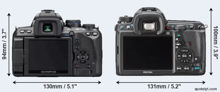 Comparison E-620 or K-3 rear