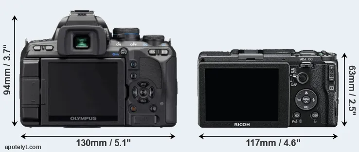 Comparison E-620 or GR II rear