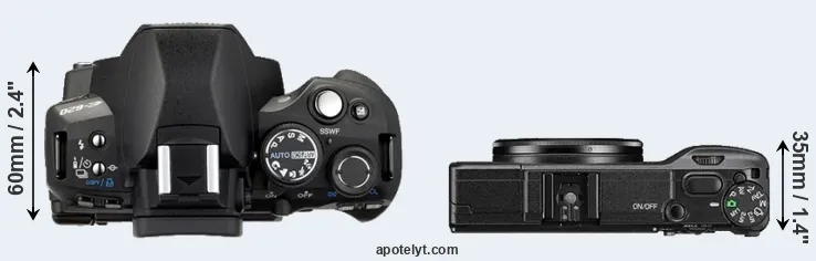 Compare E-620 versus GR II top