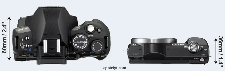 Compare E-620 versus A5000 top