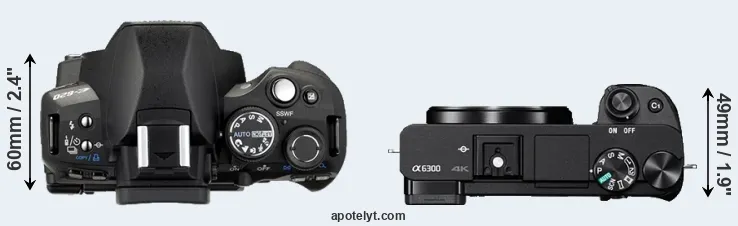 Compare E-620 versus A6300 top
