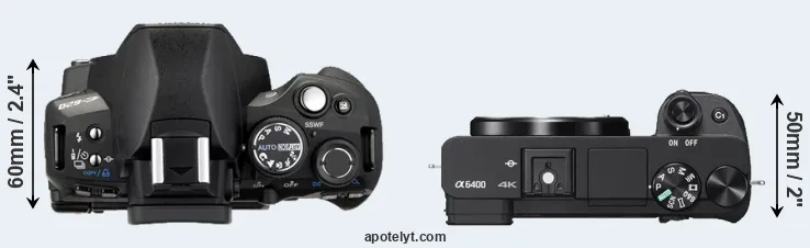 Compare E-620 versus A6400 top