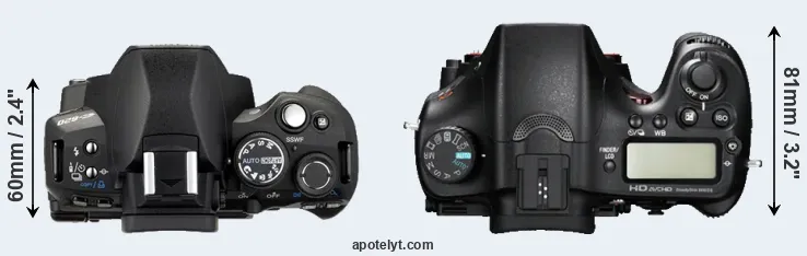 Compare E-620 versus A77 top