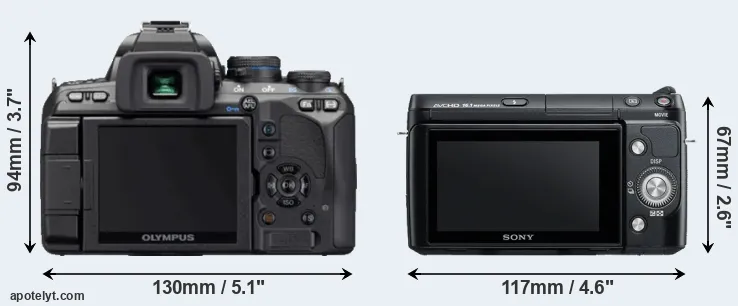 Comparison E-620 or NEX-F3 rear