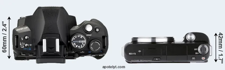 Compare E-620 versus NEX-F3 top