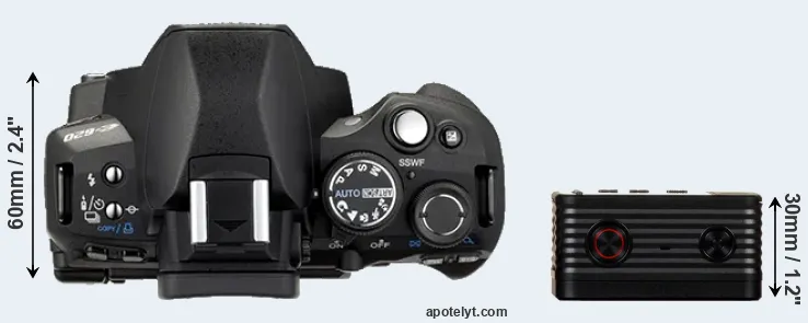 Compare E-620 versus RX0 top