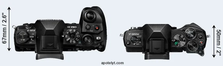 Compare E-M1 II versus E-M10 III top
