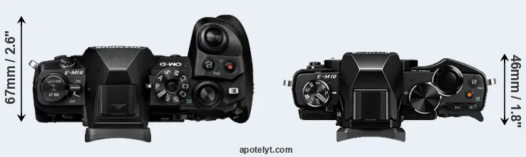 Compare E-M1 II versus E-M10 top