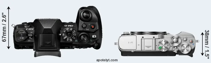 Compare E-M1 II versus E-P7 top