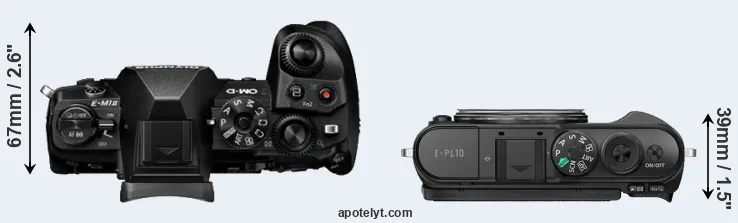 Compare E-M1 II versus E-PL10 top